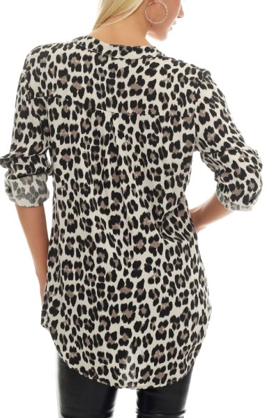 Bluse mit Leoparden Print 6702 (beige)