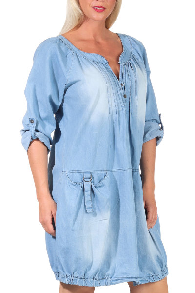 Jeanskleid mit Taschen 6255 (hellblau)